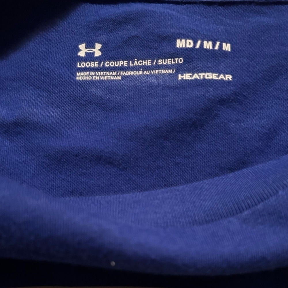 Men’s Under Armour Blue Logo T-Shirt Size Medium - Picture 4 of 6